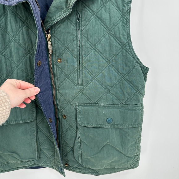 LL Bean Womens Large Green Quilted Thinsulate Vest Stock 6646 Vintage Style - Picture 3 of 7